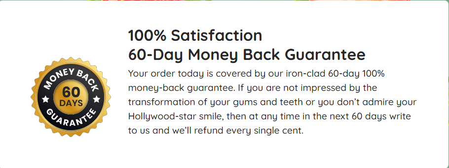 ProDentim 60 day money back guarantee